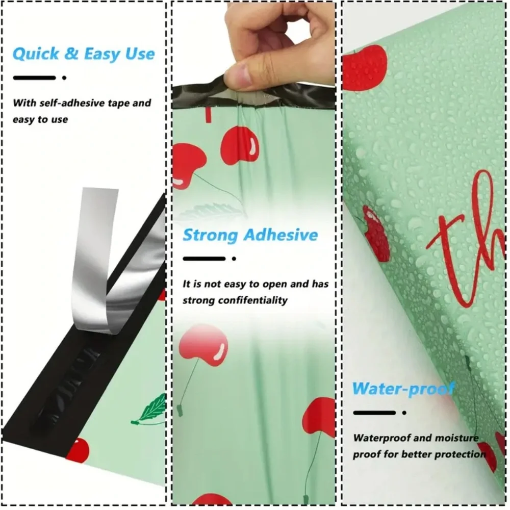 20 Cherry Poly Mailers 10x13”